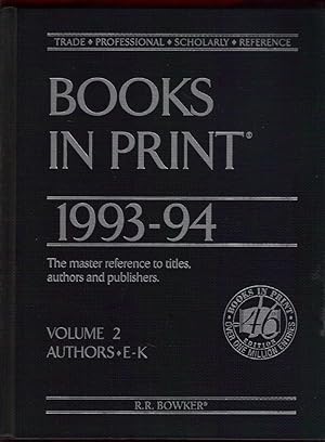 Seller image for Books In Print 1993-94 / Volume 2 / Authors E-K for sale by Singularity Rare & Fine