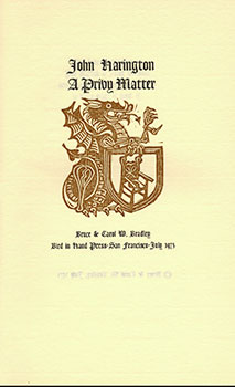 Seller image for John Harington: A Privy Matter. for sale by Wittenborn Art Books