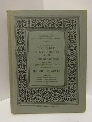 Seller image for CATALOGUE OF VALUABLE PRINTED BOOKS AND FINE BINDINGS; for sale by Counterpoint Records & Books