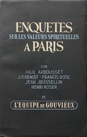 Immagine del venditore per Enqutes sur les valeurs spirituelles  Paris venduto da Bouquinerie L'Ivre Livre