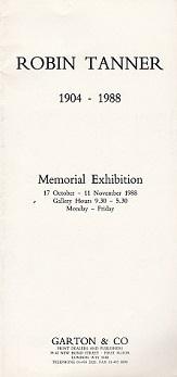Seller image for Robin Tanner, 1904-1988: Memorial Exhibition for sale by LEFT COAST BOOKS