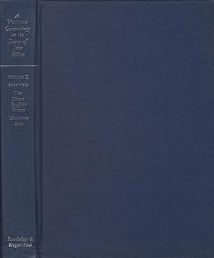 Bild des Verkufers fr A Variorum Commentary on the Poems of John Milton: Volume II Part Two: The Minor English Poems. zum Verkauf von Paul Brown