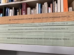 (Vier Bände) Die Schöffenspruchsammlung der Stadt Pössneck. 4 Teile.