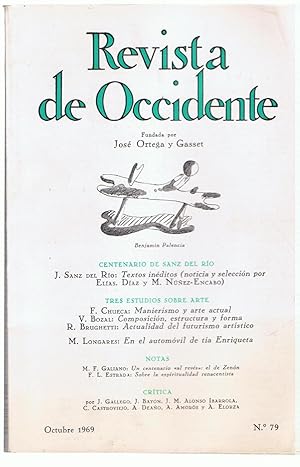 Imagen del vendedor de REVISTA DE OCCIDENTE. Noviembre 1969. N 79 a la venta por Librera Torren de Rueda