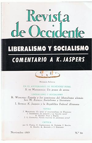 Imagen del vendedor de REVISTA DE OCCIDENTE. Octubre 1969. N 80. a la venta por Librera Torren de Rueda