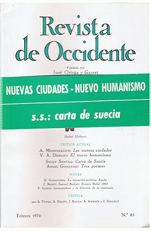 Imagen del vendedor de REVISTA DE OCCIDENTE. Febrero 1970. N 83 a la venta por Librera Torren de Rueda