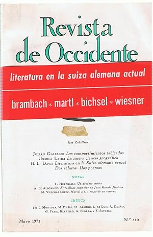Imagen del vendedor de REVISTA DE OCCIDENTE. Mayo 1972. N 110 a la venta por Librera Torren de Rueda