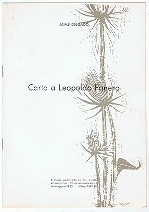 Imagen del vendedor de CARTA A LEOPOLDO PANERO. Poema a la venta por Librera Torren de Rueda