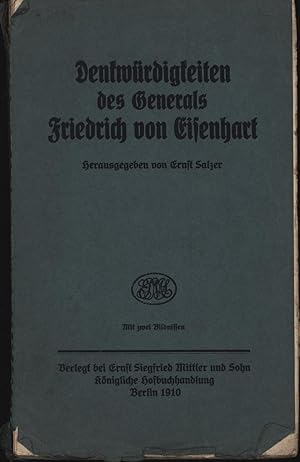 Image du vendeur pour Denkwrdigkeiten des Generals Friedrich von Eisenhart 1769-1839, mis en vente par Antiquariat Kastanienhof