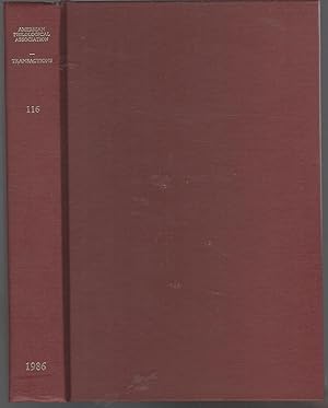 Seller image for Transactions of the American Philological Association: Volume 116, 1986 for sale by Dorley House Books, Inc.