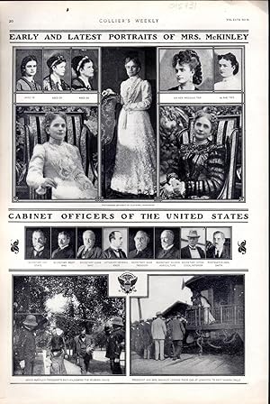 Image du vendeur pour PRINT: "Early and late Portraits of Mrs. McKinley". photos from Collier's Weekly, September 21, 1901 mis en vente par Dorley House Books, Inc.