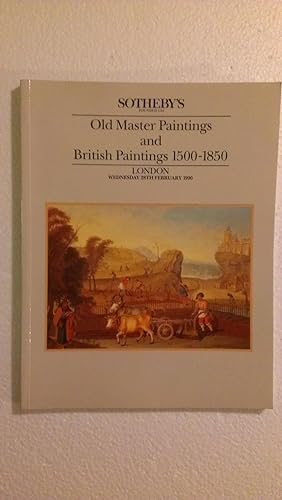 Bild des Verkufers fr Old Master Paintings and British Paintings 1500-1850 - Wednesday 28th February 1990 zum Verkauf von Karl Theis