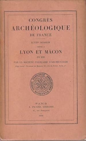 Bild des Verkufers fr Guide Archologique du Congrs de Lyon-Mcon. zum Verkauf von ARTLINK