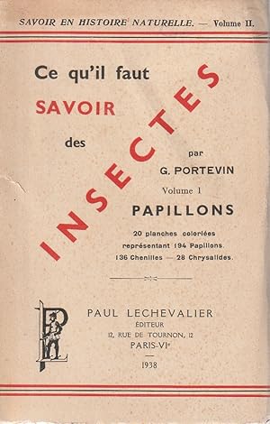 Seller image for Ce qu'il faut savoir des Insectes - Volume I : Papillons for sale by ARTLINK