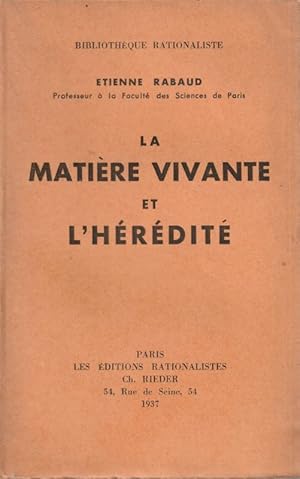 Seller image for La matire Vivante et L'Hrdit. for sale by ARTLINK