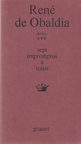 Bild des Verkufers fr Sept Impromptus  loisir. zum Verkauf von ARTLINK