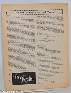 The realist [unnumbered issue] More Final Solutions to the Jewish Question