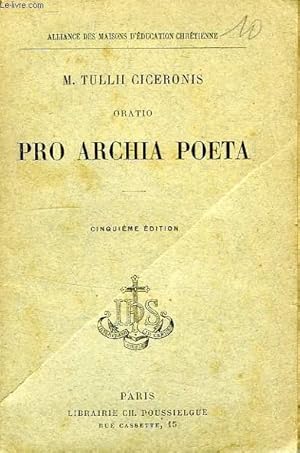 Bild des Verkufers fr ORATIO PRO ARCHIA POETA, TEXTE LATIN zum Verkauf von Le-Livre
