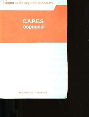 Bild des Verkufers fr C.A.P.E.S. ESPAGNOL. zum Verkauf von Le-Livre
