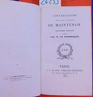 Seller image for Conversation De Madame La Marquise De Maintenon 3 me dition publie par M. de Monmerqu for sale by librairie le vieux livre