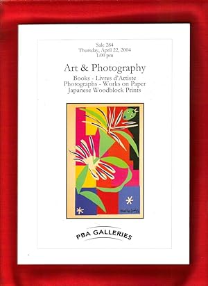 PBA Galleries (Pacific Book Auction Galleries) Sale 284 Catalogue /Art & Photography, Thursday, A...