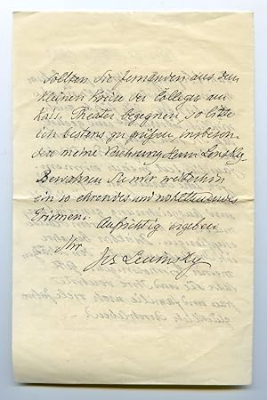 Seller image for Eigenh. Brief mit U. for sale by Antiquariat INLIBRIS Gilhofer Nfg. GmbH