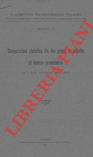 Image du vendeur pour Comparazione statistica fra due gruppi di anguille di diversa provenienza. mis en vente par Libreria Piani