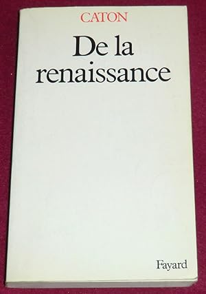 Imagen del vendedor de DE LA RENAISSANCE a la venta por LE BOUQUINISTE