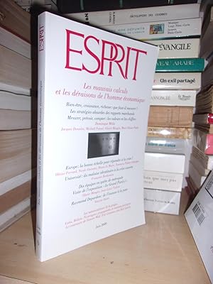 Bild des Verkufers fr ESPRIT N 355 : Revue Internationale Esprit: Les Mauvais Calculs et Les Draisons de L'homme Economiqie - N6 - Juin 2009 zum Verkauf von Planet'book