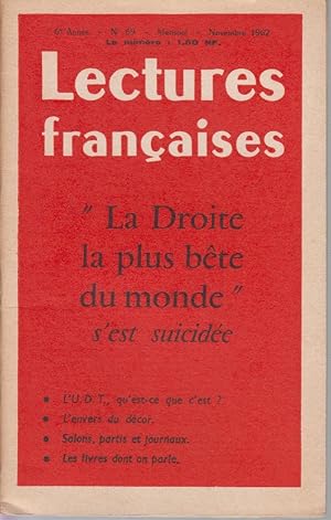 Imagen del vendedor de La Droite la plus bte du monde" s'est suicide - L'UD.T., qu'est-ce que c'est ? - L'envers du dcor - Salons, partis et journaux - Les livres dont on parle a la venta por CANO