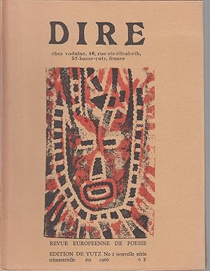 Seller image for DIRE - REVUE EUROPEENNE DE POESIE - N 2 - nouvelle srie trimestrielle t 1966 for sale by CANO