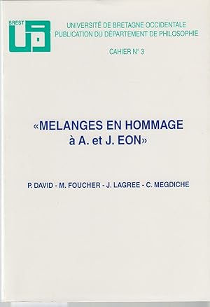 Bild des Verkufers fr Mlanges en hommage  A. et J. Eon zum Verkauf von CANO