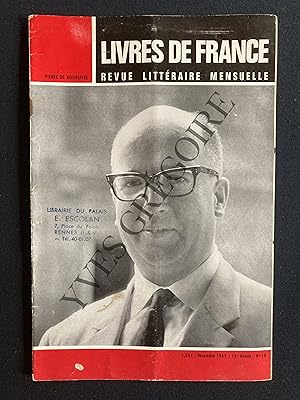 LIVRES DE FRANCE (revue littéraire mensuelle)-DECEMBRE 1965