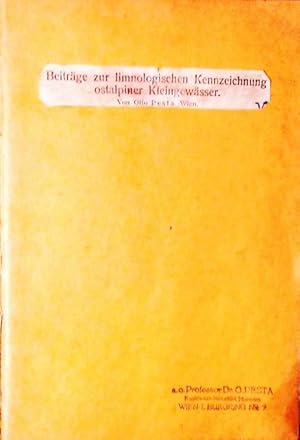 Bild des Verkufers fr Beitrge zur limnologischen Kennzeichnung ostalpiner Kleingewsser. zum Verkauf von erlesenes  Antiquariat & Buchhandlung
