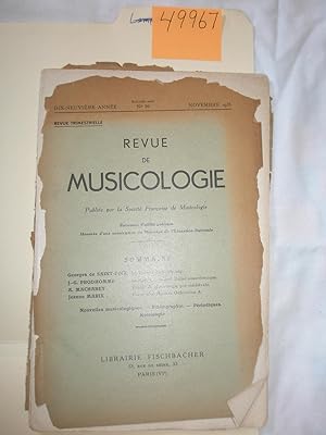 Immagine del venditore per Revue de Musicologie, Dix-Neuvieme Annee, No. 56, Fevrier 1935 venduto da RogerCoyBooks