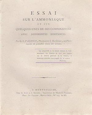 Essai sur l'ammoniaque et sur quelques-unes de ses combinaisons avec différentes substances