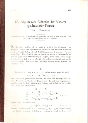 Algebraische Reduction der Schaaren quadratischer Formen.