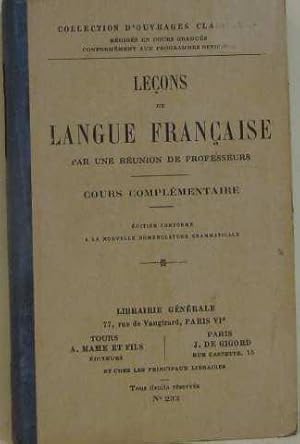 Seller image for Leons de langue franaise for sale by crealivres
