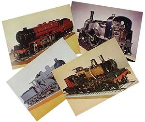 QUATTRO ANTICHE LOCOMOTIVE A VAPORE INGLESI (modelli) - 4 cartoline postali.: