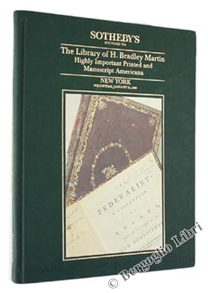 Imagen del vendedor de THE LIBRARY OF H.BRADLEY MARTIN. HIGHLY IMPORTANT PRINTED AND MANUSCRIPT AMERICANA.: a la venta por Bergoglio Libri d'Epoca