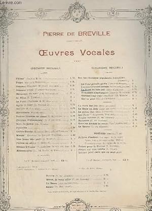 Bild des Verkufers fr OEUVRES VOCALES - DEUXIEME RECUEIL - LE FURET DU BOIS JOLI ( JEAN BENEDICT ) - PIANO ET CHANT. zum Verkauf von Le-Livre