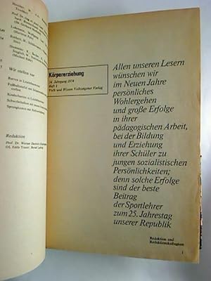 Körpererziehung. - 24. Jg. / 1974, Heft 1 - 12 (gebunden in 1 Bd.)