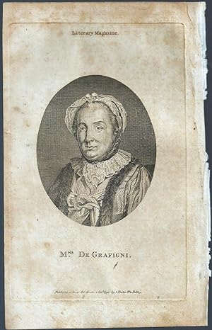 Image du vendeur pour Portrait Of Madame De Grafigny, Steel Engraving mis en vente par Legacy Books II