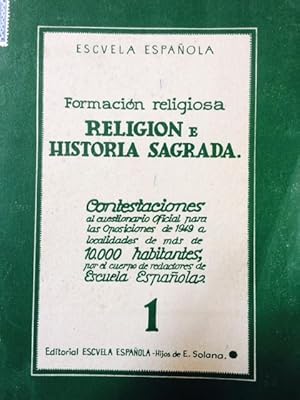 RELIGIÓN E HISTORIA SAGRADA.