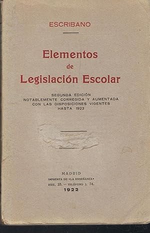 ELEMENTOS DE LEGISLACIÓN ESCOLAR.