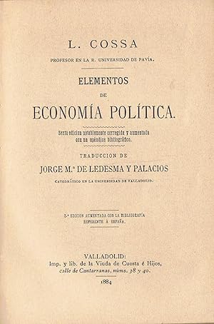 ELEMENTOS DE ECONOMÍA POLÍTICA.