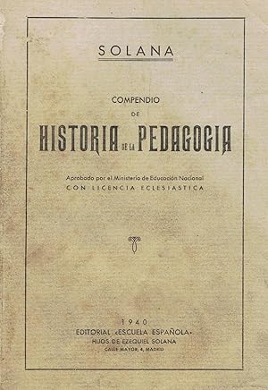 COMPENDIO DE HISTORIA DE LA PEDAGOGÍA.