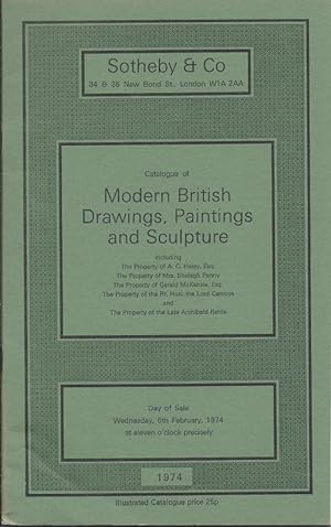 Seller image for Catalogue of Modern British Drawings, Paintins and Sculpture 6th February 1974 AUC-CAT. for sale by Charles Lewis Best Booksellers