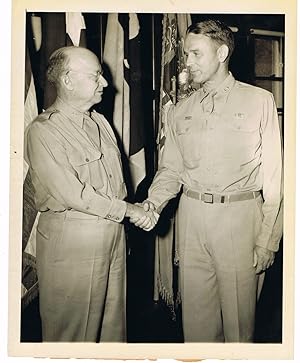 A VINTAGE 1945 NEWS PHOTOGRAPH OF MAJOR GENERAL MAXWELL TAYLOR TAKING OVER AS THE NEW SUPERINTEND...