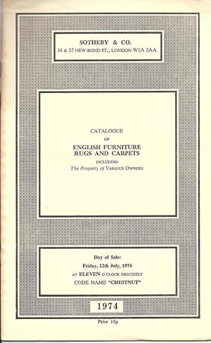 Catalogue of English Furiture Rugs and Carpets 12th July 1974 AUC CAT ANTIQUEZ